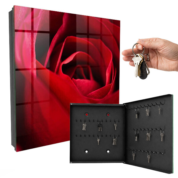Schlüsselbox mit Motiv Rose in Nahaufnahme