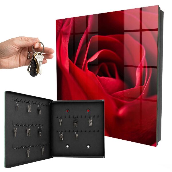 Schlüsselbox mit Motiv Rose in Nahaufnahme