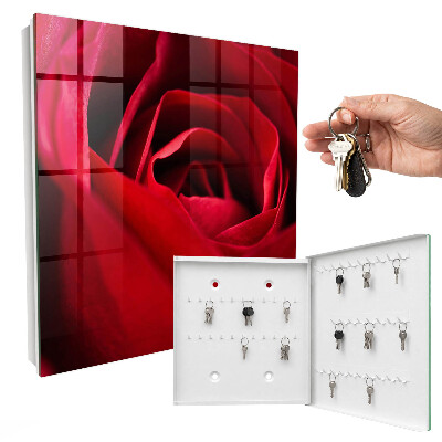 Schlüsselbox mit Motiv Rose in Nahaufnahme