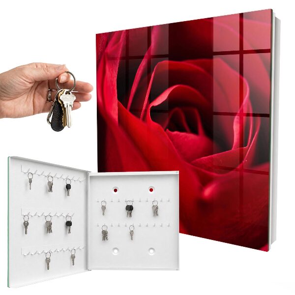 Schlüsselbox mit Motiv Rose in Nahaufnahme