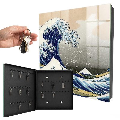 Schlüsselbox für die Wand mit Motiv Große Welle