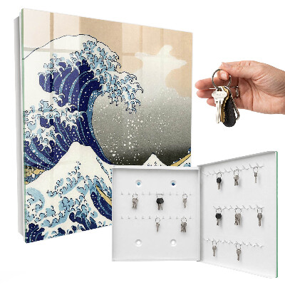 Schlüsselbox für die Wand mit Motiv Große Welle