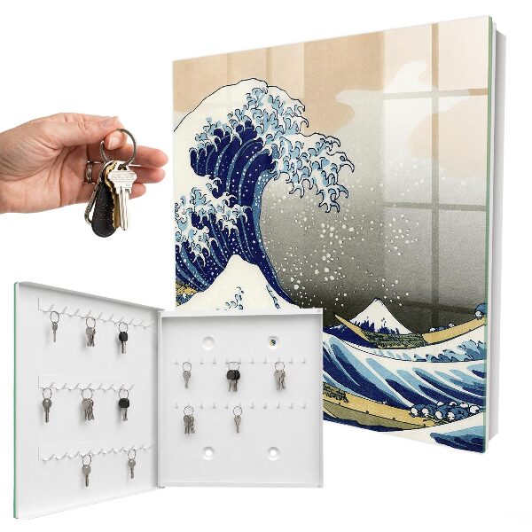 Schlüsselbox für die Wand mit Motiv Große Welle