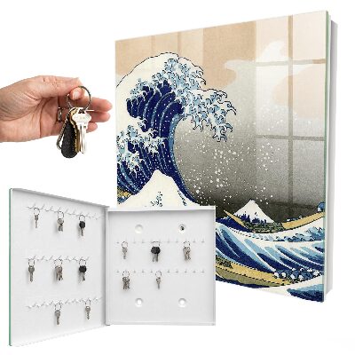 Schlüsselbox für die Wand mit Motiv Große Welle
