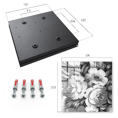 Schlüsselbox mit Motiv Monochrome Blüten