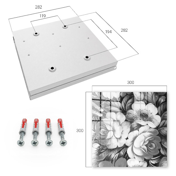 Schlüsselbox mit Motiv Monochrome Blüten
