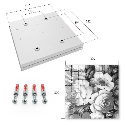 Schlüsselbox mit Motiv Monochrome Blüten