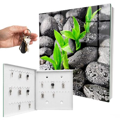 Schlüsselbox für die Wand in Grün mit Naturmotiv