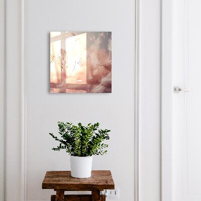Schlüsselbox für die Wand mit Motiv pastellfarbene Federn