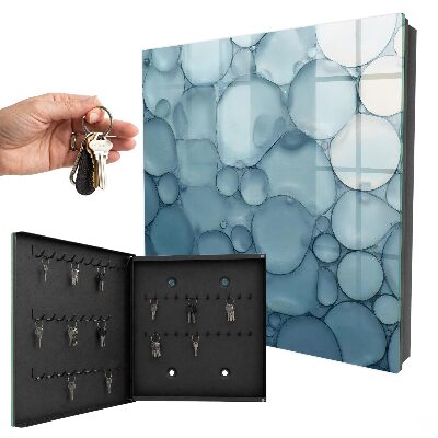Schlüsselbox in Blau mit Blasenmuster