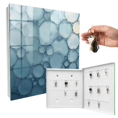 Schlüsselbox in Blau mit Blasenmuster
