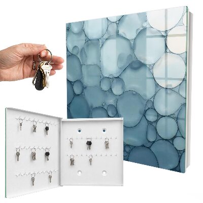Schlüsselbox in Blau mit Blasenmuster