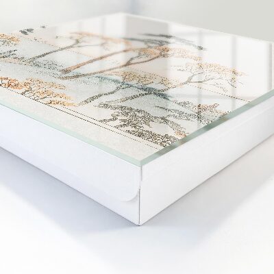 Schlüsselbox für die Wand mit japanischem Landschaftsmotiv