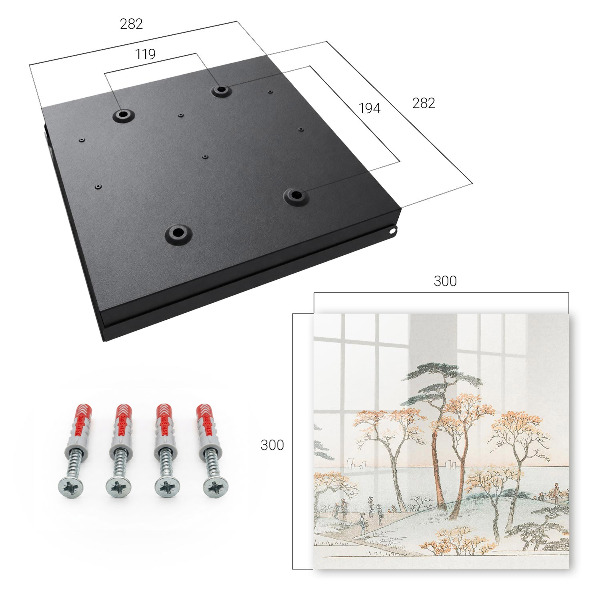 Schlüsselbox für die Wand mit japanischem Landschaftsmotiv