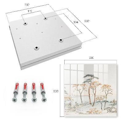 Schlüsselbox für die Wand mit japanischem Landschaftsmotiv