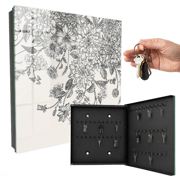 Schlüsselbox für die Wand mit floralem Eleganz-Motiv