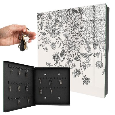 Schlüsselbox für die Wand mit floralem Eleganz-Motiv