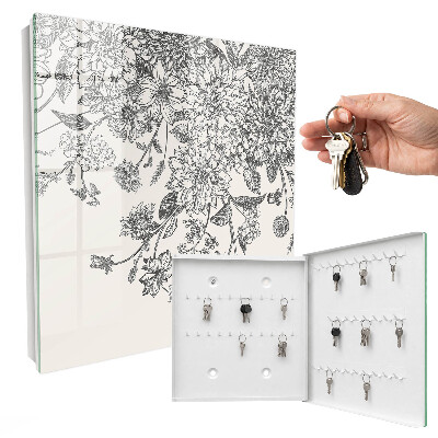 Schlüsselbox für die Wand mit floralem Eleganz-Motiv