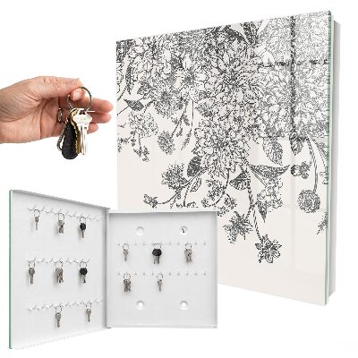 Schlüsselbox für die Wand mit floralem Eleganz-Motiv