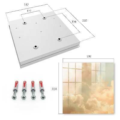 Schlüsselbox im Design pastellfarbene Wolken
