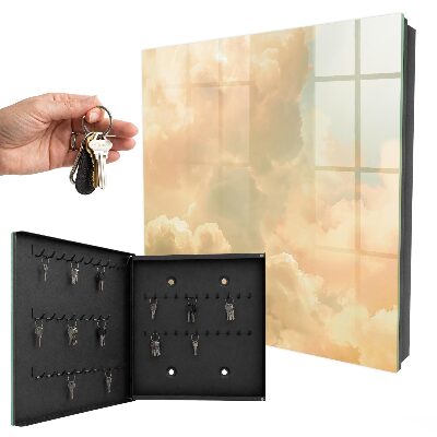 Schlüsselbox im Design pastellfarbene Wolken