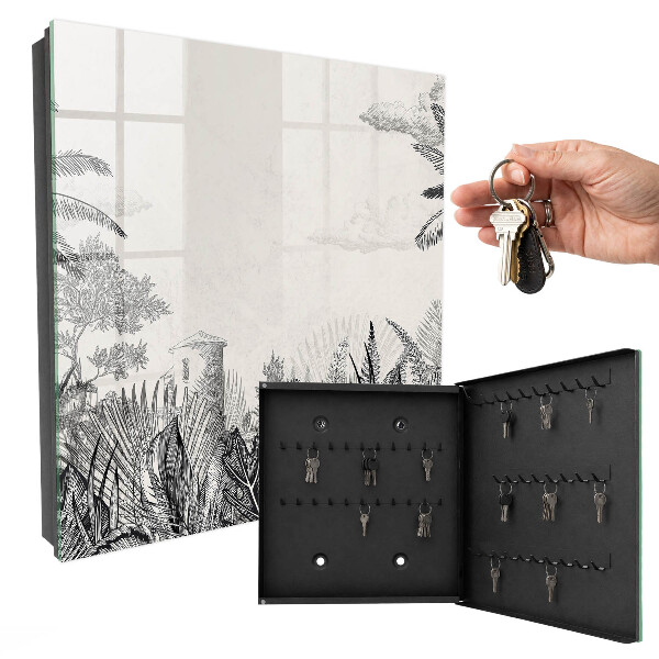 Schlüsselbox zur Wandmontage mit Motiv tropische Landschaft