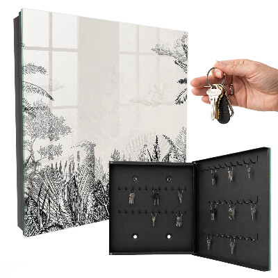 Schlüsselbox zur Wandmontage mit Motiv tropische Landschaft