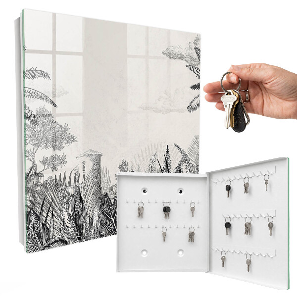 Schlüsselbox zur Wandmontage mit Motiv tropische Landschaft