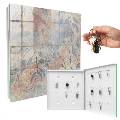 Schlüsselbox für die Wand mit Motiv Zarte Blätter