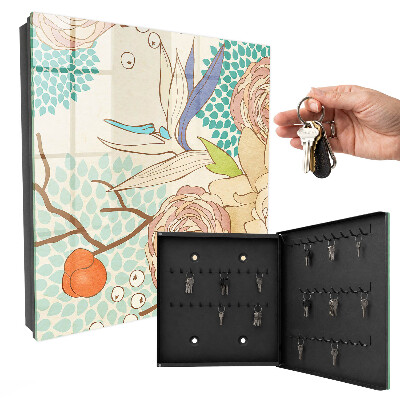 Schlüsselkasten mit abstraktem Blumenmotiv