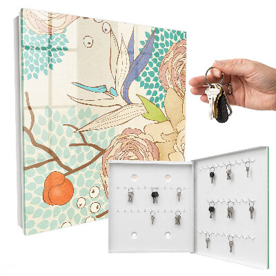 Schlüsselkasten mit abstraktem Blumenmotiv