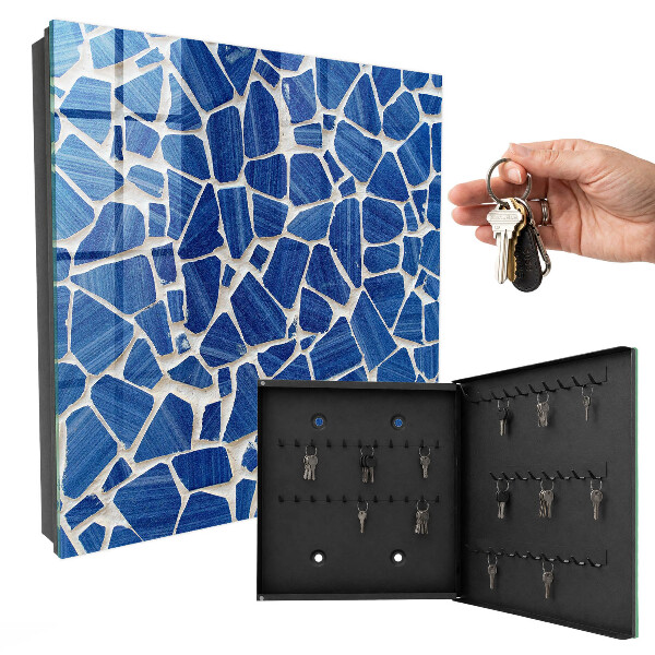 Schlüsselkasten mit blauem Mosaikmuster