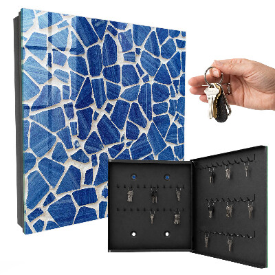 Schlüsselkasten mit blauem Mosaikmuster