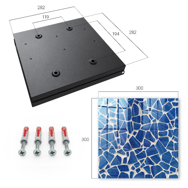 Schlüsselkasten mit blauem Mosaikmuster