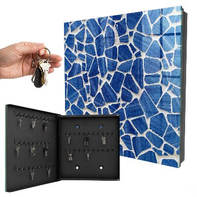 Schlüsselkasten mit blauem Mosaikmuster