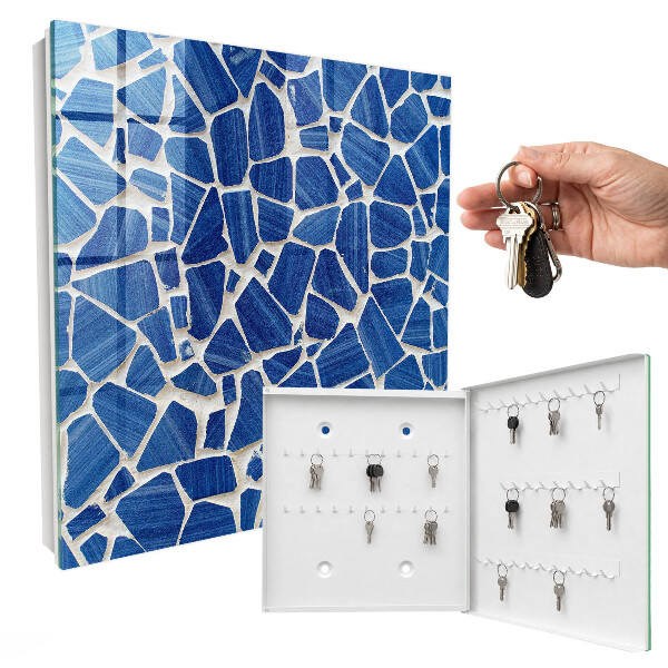 Schlüsselkasten mit blauem Mosaikmuster