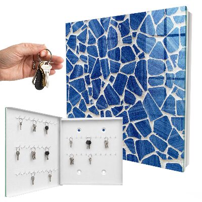 Schlüsselkasten mit blauem Mosaikmuster