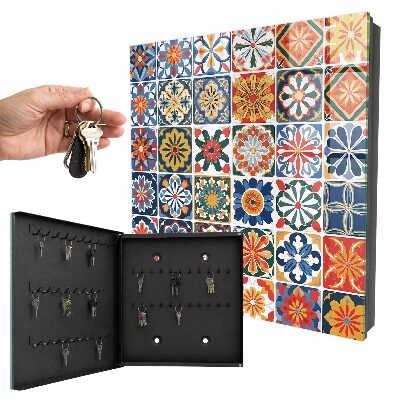 Schlüsselbox für die Wand Design Bunte Fliesen