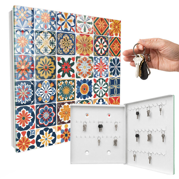 Schlüsselbox für die Wand Design Bunte Fliesen