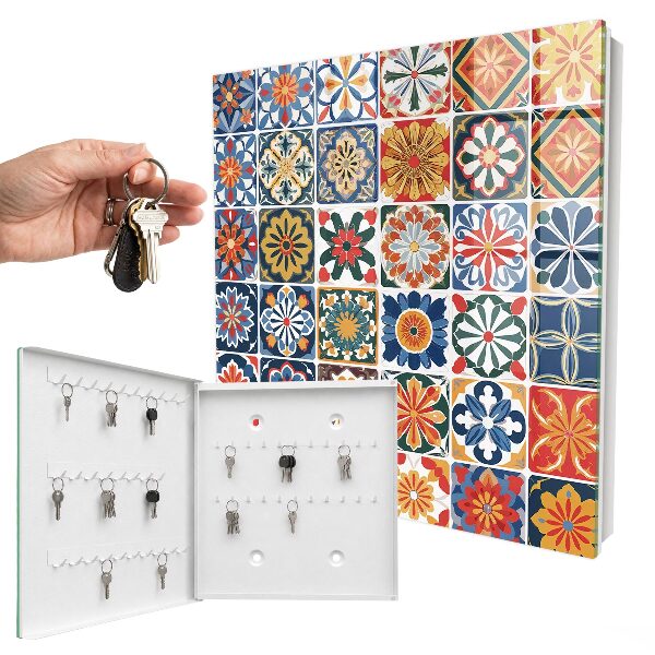 Schlüsselbox für die Wand Design Bunte Fliesen