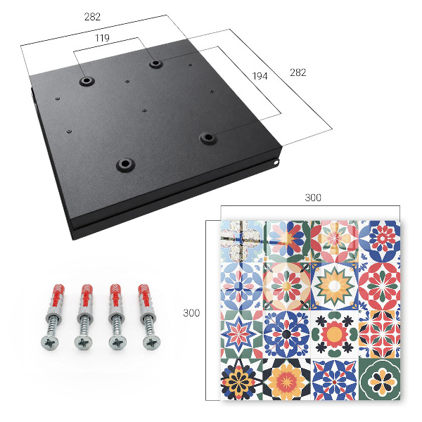 Schlüsselbox für die Wand mit Blumenmosaik