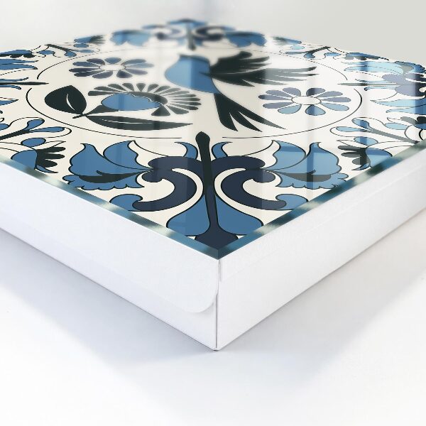 Schlüsselbox in Blau mit Vogelmotiv