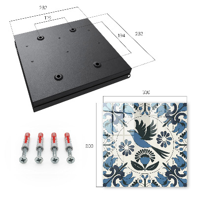 Schlüsselbox in Blau mit Vogelmotiv
