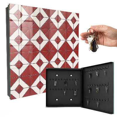 Schlüsselbox zur Wandmontage rotes Mosaik