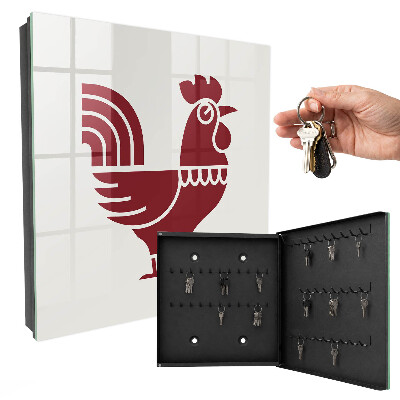 Schlüsselkasten im Volksstil-Design mit Hahn-Motiv