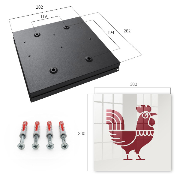 Schlüsselkasten im Volksstil-Design mit Hahn-Motiv