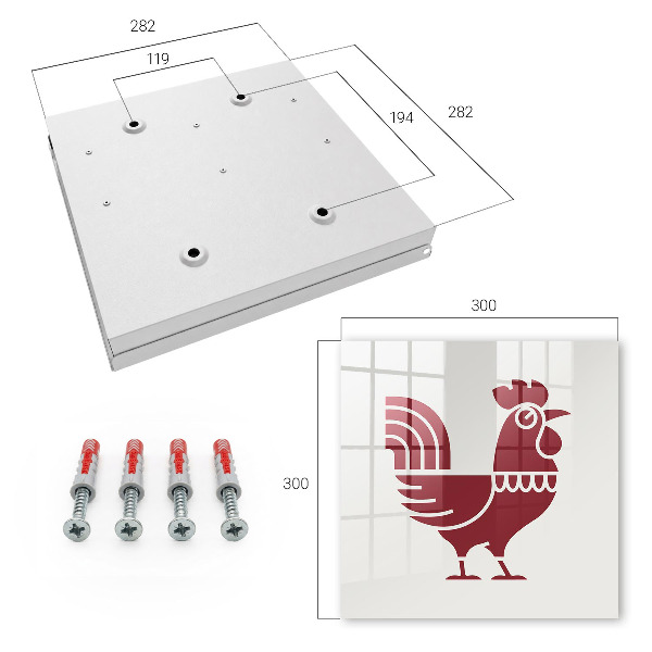 Schlüsselkasten im Volksstil-Design mit Hahn-Motiv