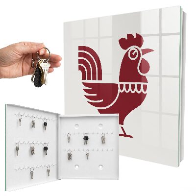 Schlüsselkasten im Volksstil-Design mit Hahn-Motiv