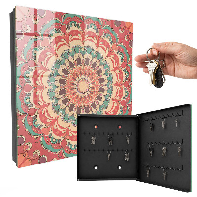 Schlüsselbox mit buntem Mandala-Motiv