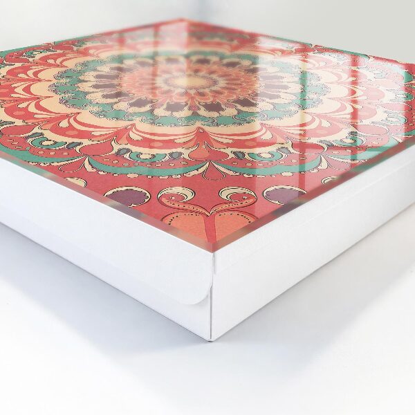 Schlüsselbox mit buntem Mandala-Motiv